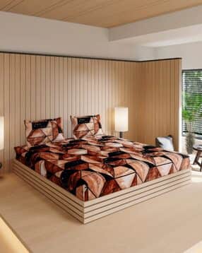 monte carlo Geometric Print Queen Bedsheet with Pillow Covers & Duvet-picture-18