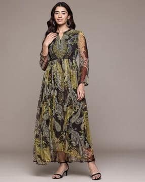 Women Paisley Print Fit & Flare Dress