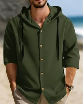 eyebogler Men Relaxed Fit Hooded Shirt-picture-45