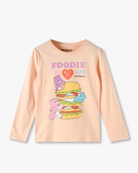 kg frendz Girls Care Bears Foodie Print Slim Fit Crew-Neck T-Shirt-picture-32