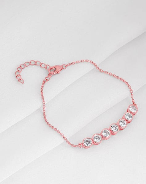 925 Sterling Silver Rose Gold Bubble Bracelet