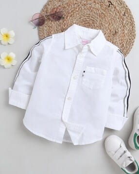 Boys Spread-Collar Slim Fit Shirt