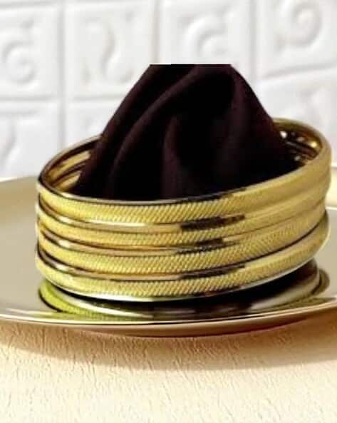The Pari Pack of 4 Women Slip-On Gold-Plated Bangles