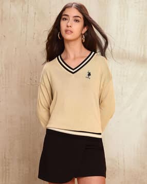 u.s. polo assn. Women Logo Print V-Neck Pullover-picture-21