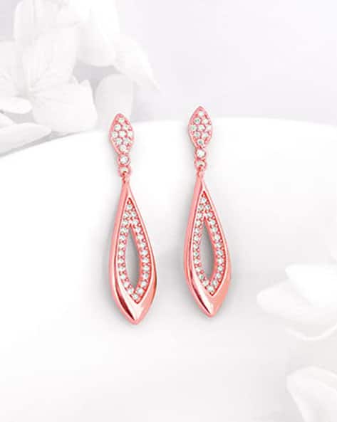 Buy Rose Gold-Toned White Earrings for Women by Giva Online