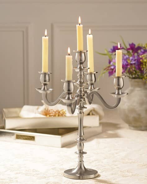 Pure Home And Living Silver 5 Arm Candelabra