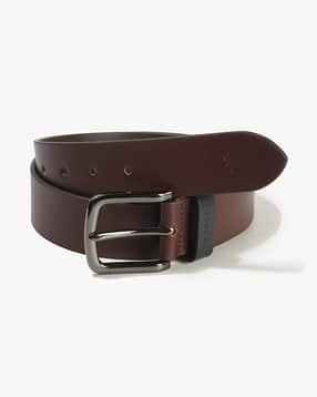 Men Leather Belt with Buckle Closure