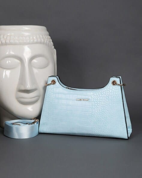 ALLEN SOLLY Women Croc-Embossed Structured Sling Bag
