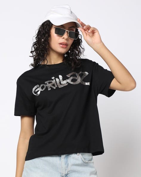 Gorillaz Tシャツ Mサイズ ブラック Buy YOUSTA Gorillaz - Women Gorillaz Gra Online | Ajio.com