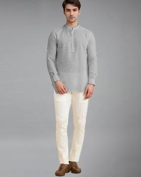neonomad Men Mandarin-Collar Slim Fit Kurta-picture-15
