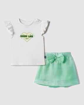 nauti nati Girls Graphic Print Skirt Set -picture-18