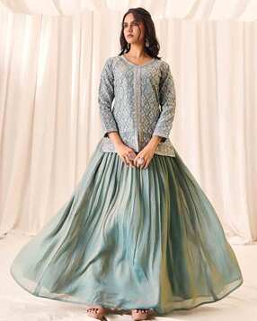 madhuram textiles Women Embellished Skirt-Suit Set-picture-27