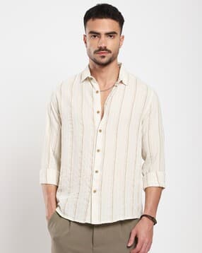 Men Stripes Slim Fit Shirt-image-22