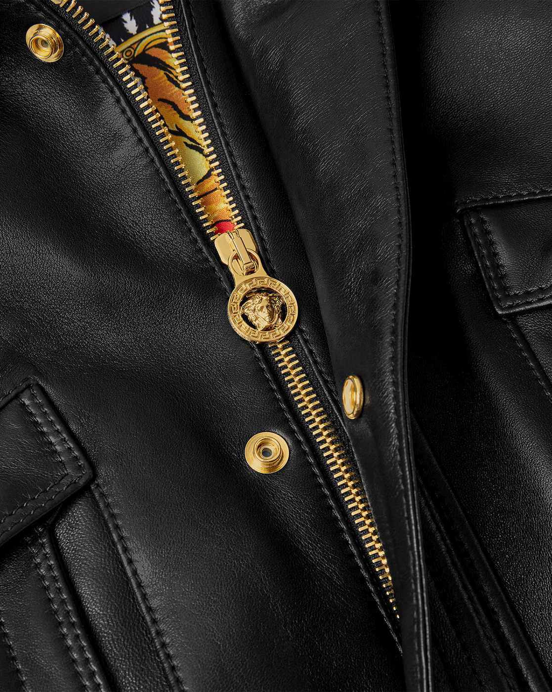 Buy VERSACE Plonge Leather Blouson Jacket | Black Color Men | AJIO