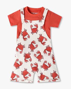 Boys All-Over Print T-Shirt & Dungaree Set