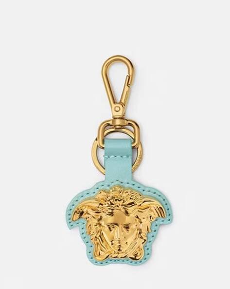 Buy VERSACE La Medusa Leather Keychain | Black Color Women | AJIO LUXE