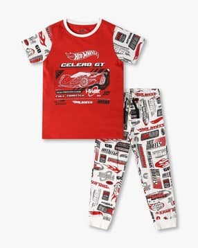 wotnot by azorte Boys Graphic Print Night Suit Sets-picture-0