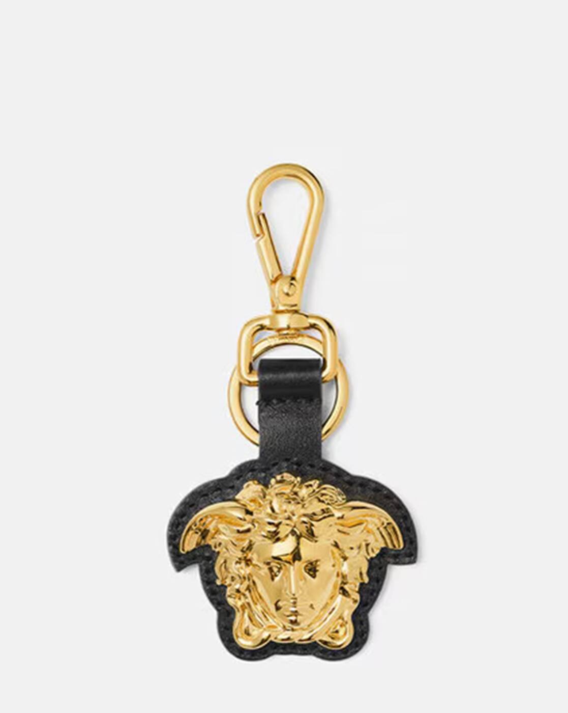 Buy VERSACE La Medusa Leather Keychain | Black Color Women | AJIO LUXE