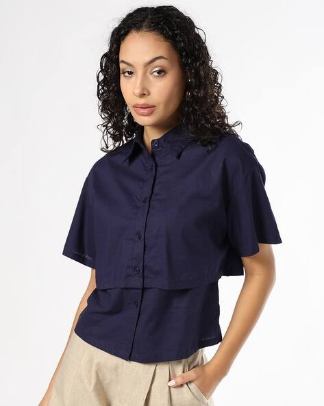Fyre Rose Women Relaxed Fit Shirt with Spread Collar