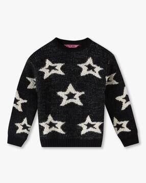 kg frendz Girls Star-Knit Round-Neck Sweatshirt-picture-40