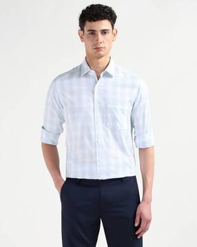 arrow Men Checked Slim Fit Cotton Shirt with Patch Pocket-picture-22