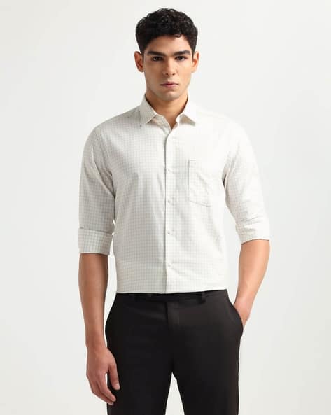 ARROW Men Checked Slim Fit Cotton Shirt