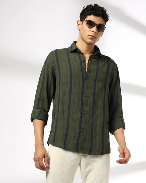 JOHN PLAYERS JEANS Men Striped Regular Fit Shirt