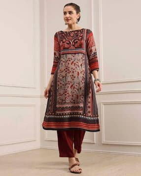 biba Women Floral Print Straight Kurta-picture-14