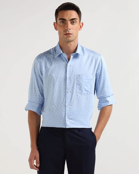 ARROW Men Geometric Print Slim Fit Shirt with Patch Pocket