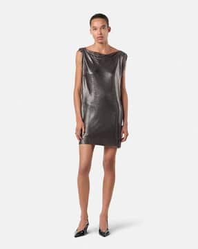versace metal mesh mini dress Versace Metal Mesh Slip Mini Dress, Female, Gold, 44