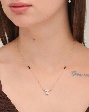 palmonas Women Stone Work Sterling Silver Mangalsutra-picture-14