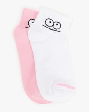 yousta Pack of 2 Women Self-Design Casual Socks-picture-19