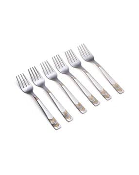 fns Set of 6 Silver-Plated Sleek Fork Cutlery Set-picture-27