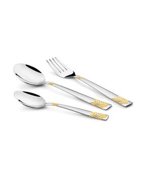 fns Set of 18 Silver-Plated Sleek Spoons Cutlery Set-picture-53