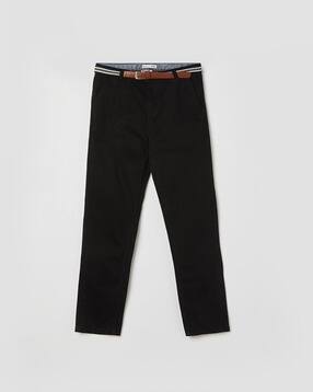 fame forever by lifestyle Boys Straight Fit Flat-Front Trousers-picture-10