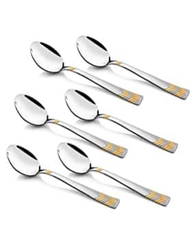 fns Set of 6 Silver-Plated Sleek Spoons Cutlery Set-picture-10