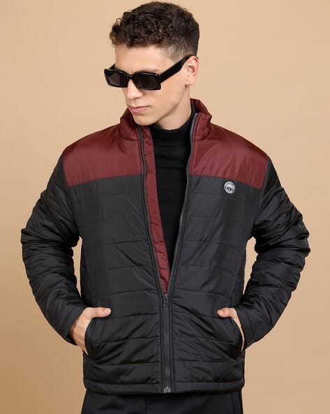 Men Colourblocked Regular Fit Puffer Jacket