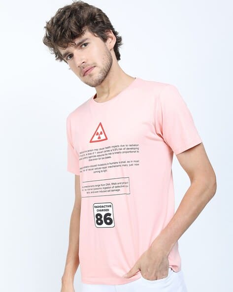 Highlander Men Typographic Print Slim Fit Crew-Neck T-Shirt