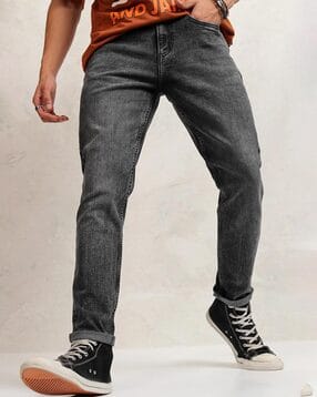 highlander Men Lightly Washed Tapered Jeans-picture-36