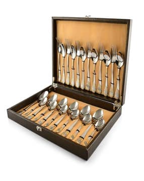 fns Set of 24 Silver-Plated Sleek Spoons Cutlery Set-picture-37