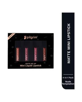 pilgrim Pack of 4 Matte Me Up! Mini 4 In 1 Liquid Lipstick - Nude Temptation-picture-50