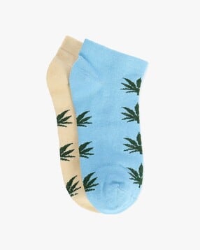 yousta Women Pack of 2 Printed No-Show Socks-picture-25