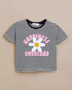 hopscotch Girls Striped Regular Fit T-Shirt-picture-28