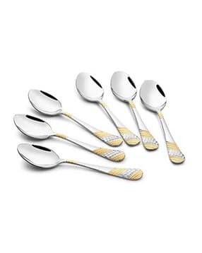 fns Set of 6 Silver-Plated Sleek Spoons Cutlery Set-picture-12