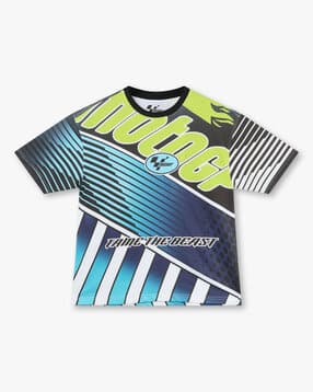 yb dnmx Boys Moto GP1 Print Boxy Fit Crew-Neck T-Shirt-picture-43