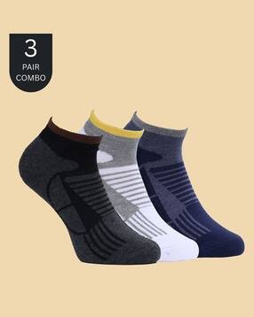 hebtroco Men Pack of 3 Striped Ankle-Length Socks-picture-11