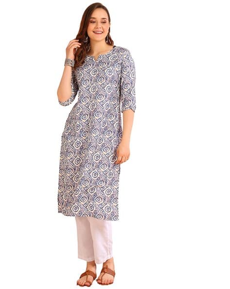 NEW ETHNIC 4 YOU Women Printed Straight Kurta