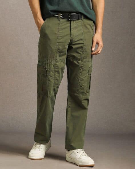 LOUIS PHILIPPE Men Mid Rise Straight Fit Trousers
