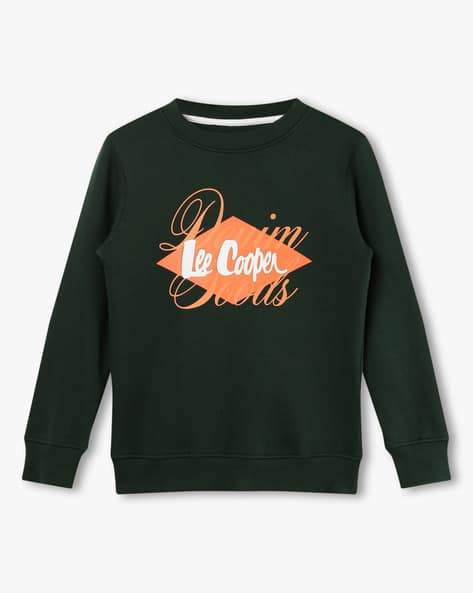 Buy LEE COOPER Boys Logo Print Crew-Neck Sweatshirt Online | Ajio.com