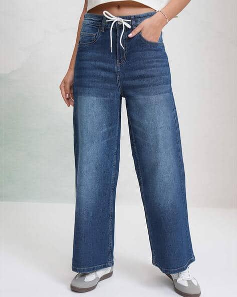 Tokyo Talkies Women Mid Rise Wide Jeans